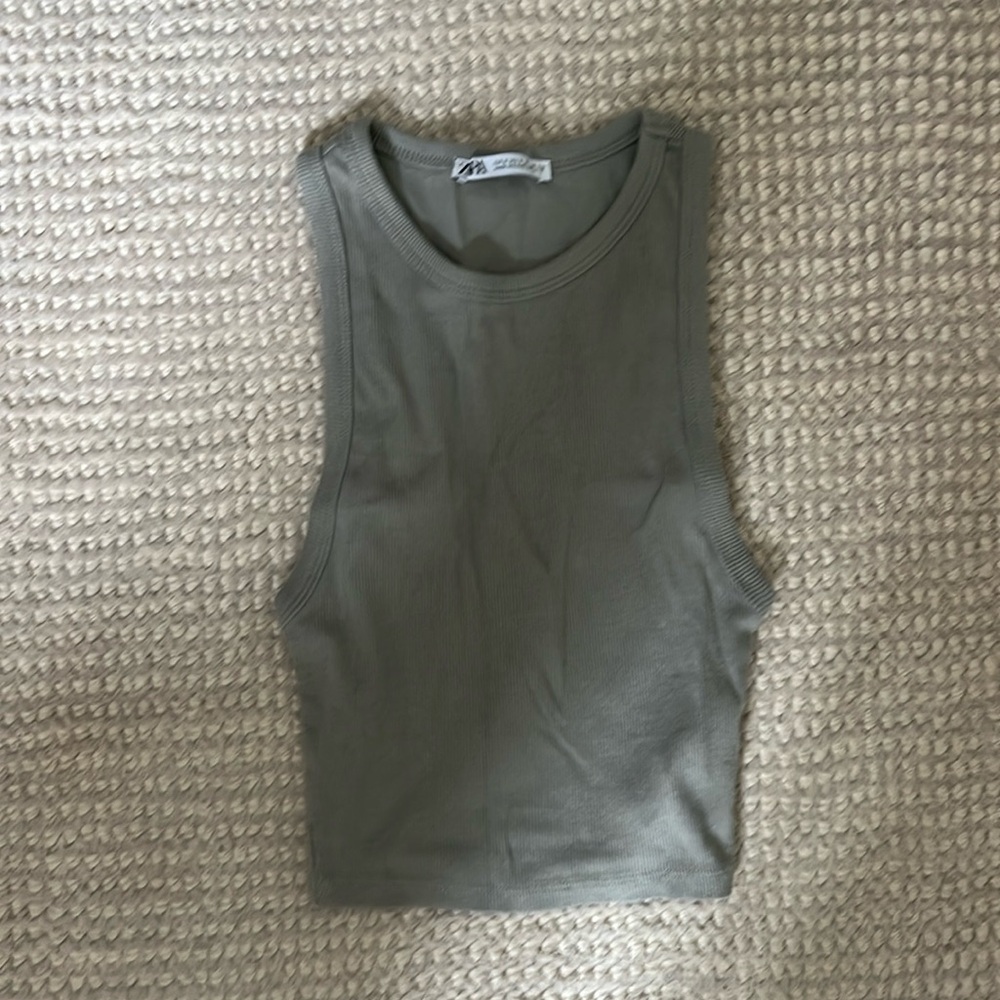 Greenish gray Zara tank top